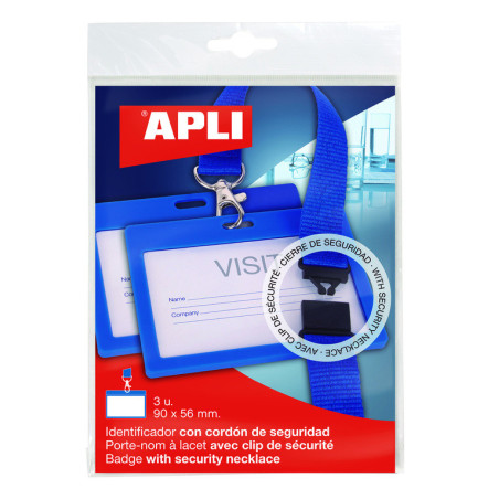 FUNDA IDENTIFICACION 90X56 CORDON SEGUR. 3U AZUL APLI20 (1 UN) 17839