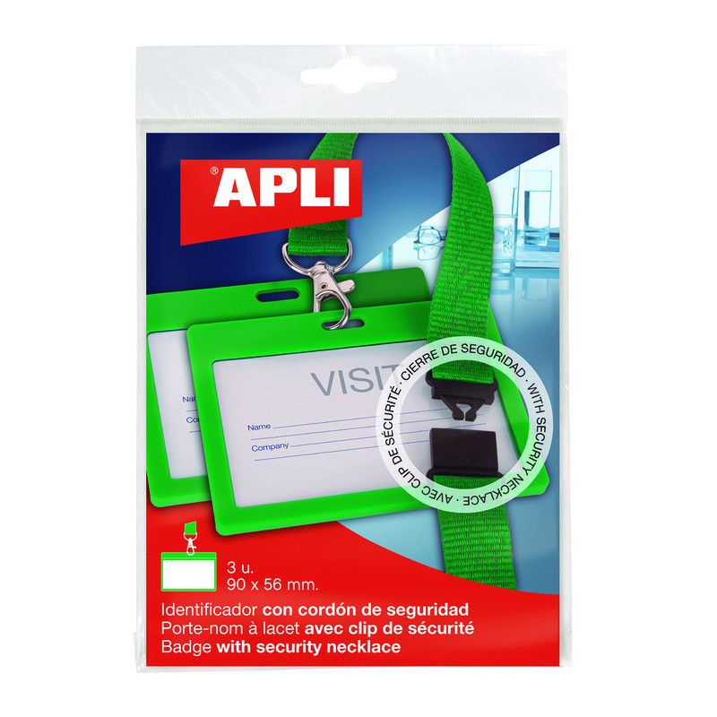 FUNDA IDENTIFICACION 90X56 CORDON SEGUR. 3U VERDE APLI20 (1 UN) 17841