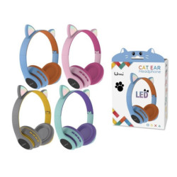 AURICULARES POESSA UMAY BLUETOOTH OREJAS GATO LUZ COLORES 329764