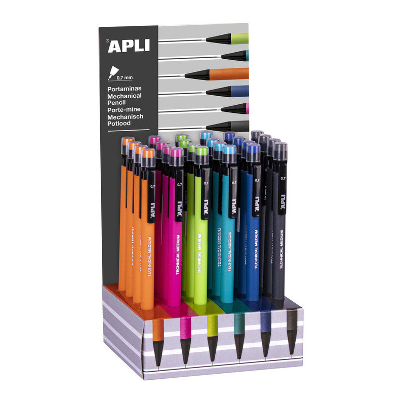 EXPOSITOR PORTAMINAS 0,7MM COL. SURTIDO 24U APLI20 (24 UN) 17878