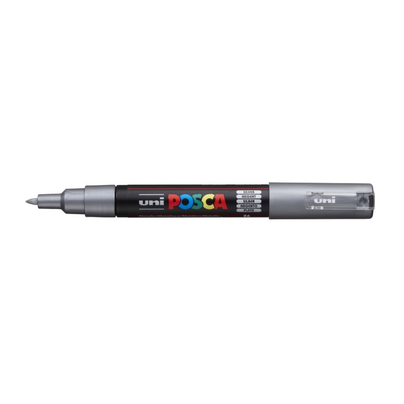 MARCADOR UNI-BALL POSCA PC-1M. PUNTA FINA 0,7MM PLATA -26-