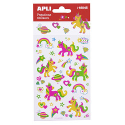 BOLSA PEGATINAS UNICORNIO NEÓN 1H APLI20 (5 UN) 18045