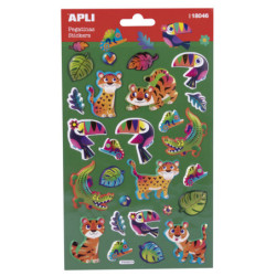 BOLSA PEGATINAS ANIMALES SELVA 1H APLI20 (5 UN) 18046