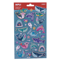 BOLSA PEGATINAS ANIMALES MARINOS 1H APLI20 (5 UN) 18047