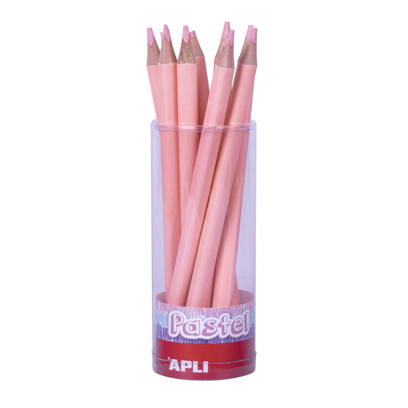 LAPIZ JUMBO PASTEL TRI.COL. ROSA  APLI20 (18 UN) 18055
