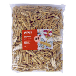 BOLSA PINZAS MADERA  48X6MM      400 U APLI20 (1 UN) 18154