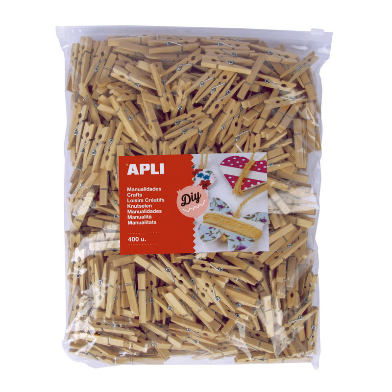 BOLSA PINZAS MADERA  48X6MM      400 U APLI20 (1 UN) 18154