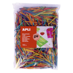 BOLSA MINI PALITOS DE MADERA COLOR 1500U APLI20 (1 UN) 18157