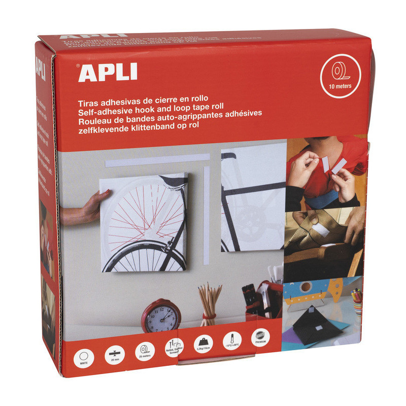 CINTA ADHESIVA VELCRO ANCHO BUCLE BLANCO 2CM-10M APLI (1 UN) 18212