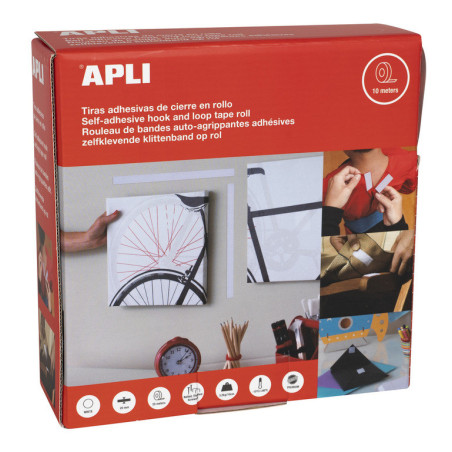 CINTA ADHESIVA VELCRO ANCHO BUCLE BLANCO 2CM-10M APLI (1 UN) 18212