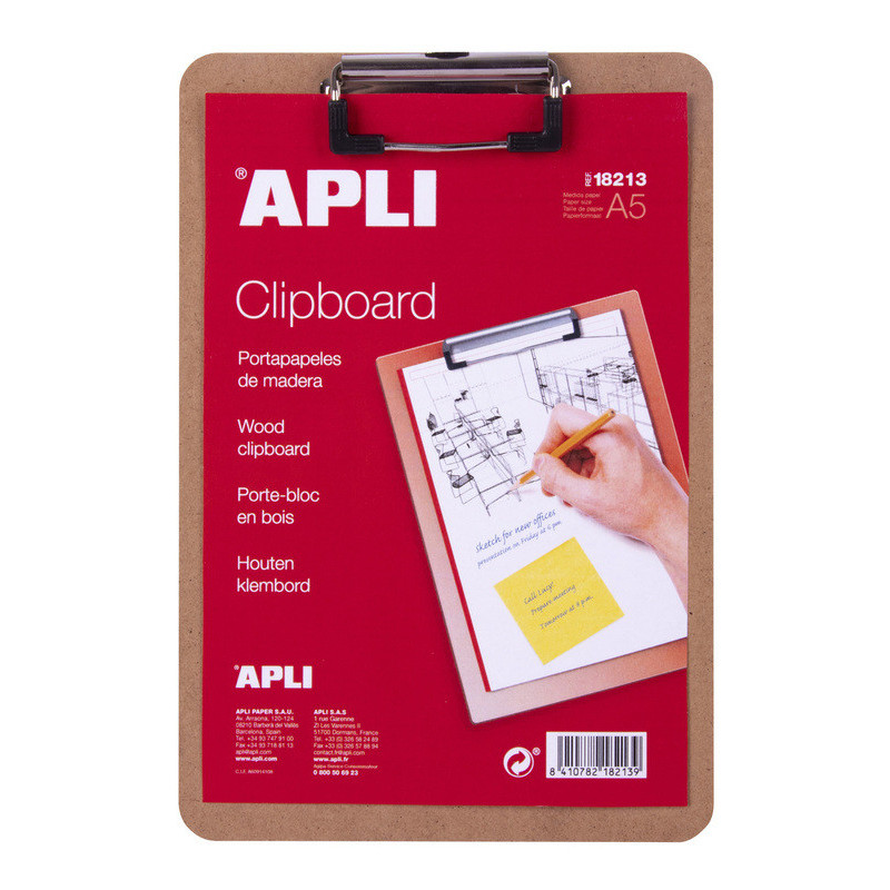CARPETA PINZA MADERA A5 APLI20 (1 UN) 18213