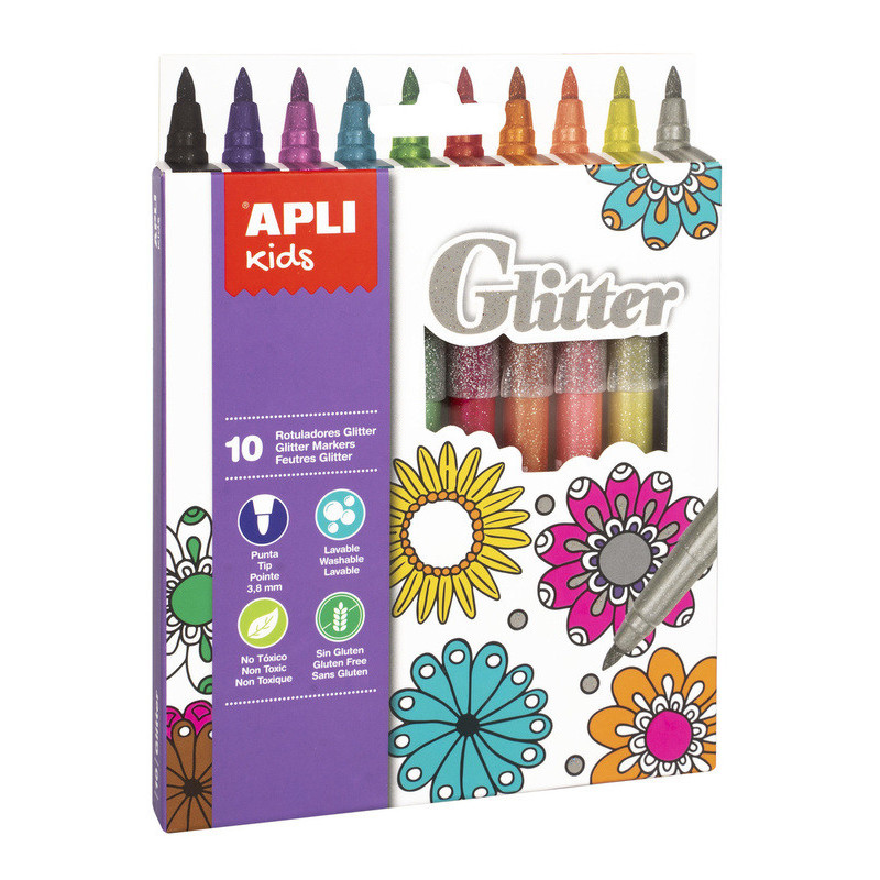 CAJA ROTULADORES GLITTER 10U APLI20 (1 UN) 18218