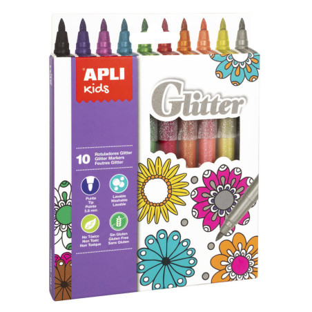 CAJA ROTULADORES GLITTER 10U APLI20 (1 UN) 18218
