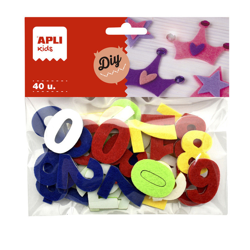 BOLSA FORMAS FIELTRO NÚMEROS 40U APLI20 (5 UN) 18242
