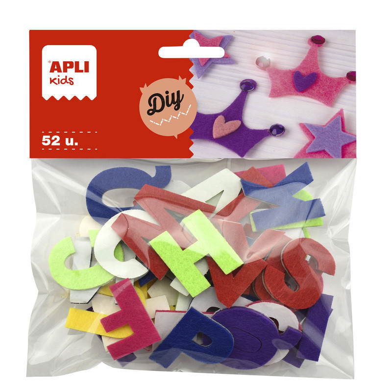 BOLSA FORMAS FIELTRO LETRAS 52 APLI20 (5 UN) 18243
