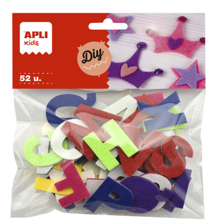 BOLSA FORMAS FIELTRO LETRAS 52 APLI20 (5 UN) 18243