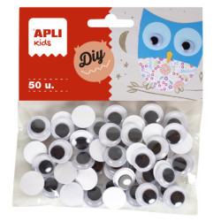 BOLSA OJOS MOVILES NEGROS ADH.RED.15MM 50 U APLI20 (5 UN) 18254