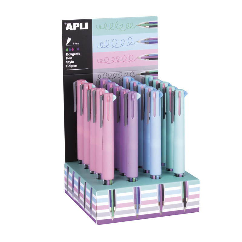 BOLIGRAFO 5 TINTAS PASTEL 20U APLI20 (20 UN) 18307