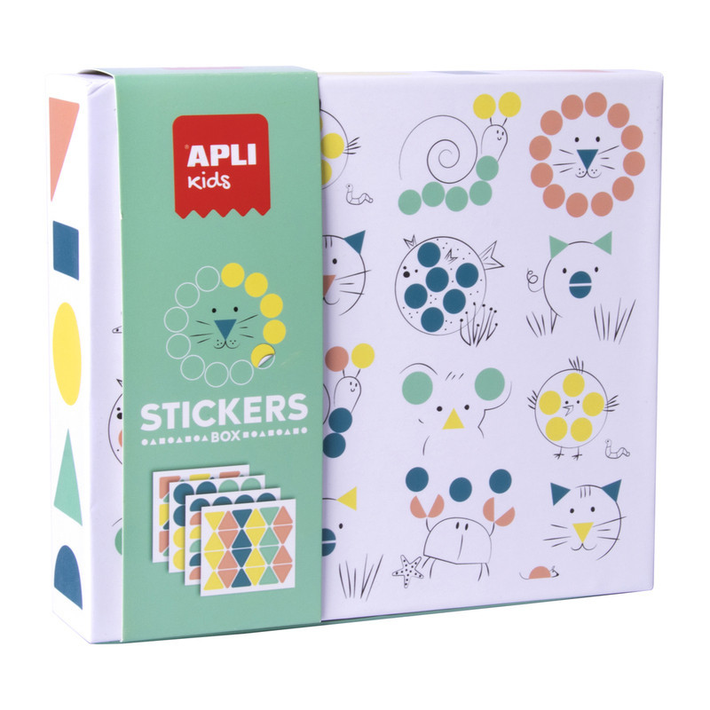 CAJA STICKERS BOX GEOMETRICOS - ANIMALES APLI20 (1 UN) 18361
