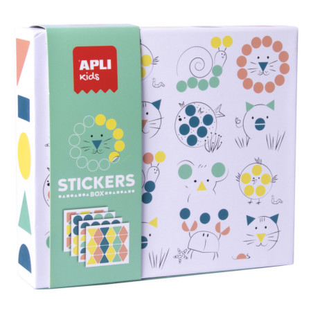 CAJA STICKERS BOX GEOMETRICOS - ANIMALES APLI20 (1 UN) 18361