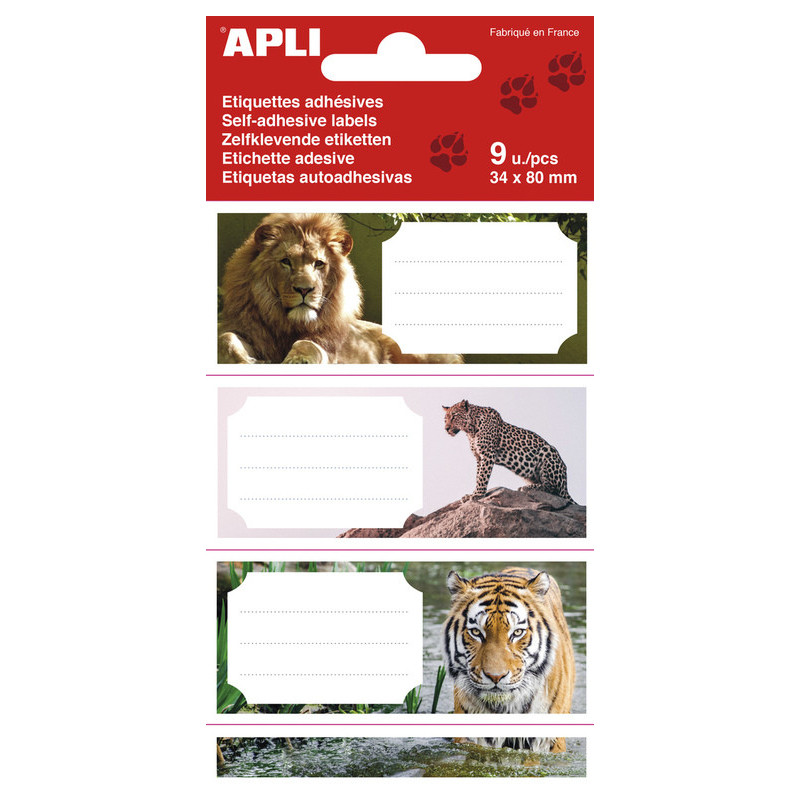 BOLSA 9 ETIQUETAS NOMBRE SELVA 81X36MM APLI20 (5 UN) 18434