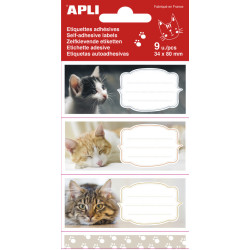BOLSA 9 ETIQUETAS NOMBRE  GATOS 81X36MM APLI20 (5 UN) 18438