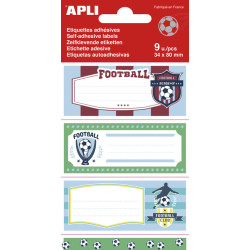 BOLSA 9 ETIQUETAS NOMBRE FOOTBALL 81X36MM APLI20 (5 UN) 18441