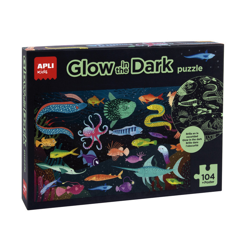 CAJA PUZZLE GLOW IN THE DARK OCEANO 104U APLI20 (1 UN) 18455