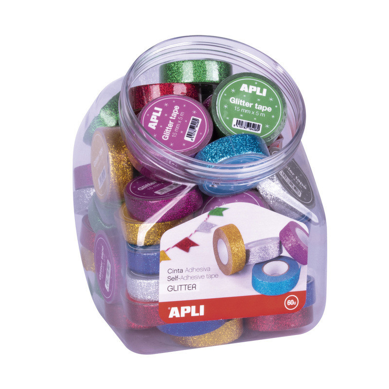 EXP. CINTA ADHESIVA GLITTER 15MMX5M 60U APLI20 (60 UN) 18520