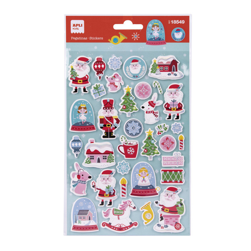 BOLSA PEGATINAS BOLAS DE NIEVE 1H APLI20 (5 UN) 18549