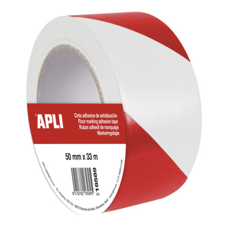 CINTA ADHESIVA SEÑAL.PREMIUM BLANCO/ROJO 50X33 APLI20 (1 UN) 18589