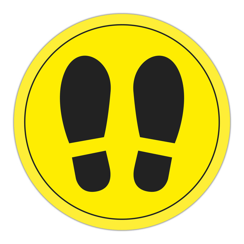 CIRCULO ADHESIVA PIES AMARILLO DIAMETO 30CM APLI20 (1 UN) 18597