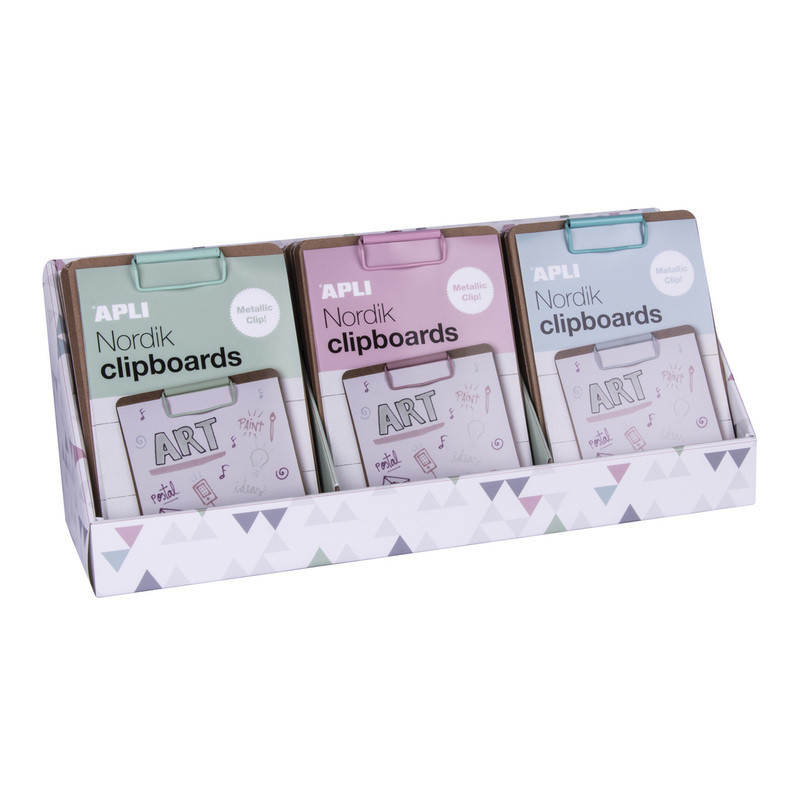 EXPOSITOR CARPETA PINZA MADERA A5 NORDIK 15U APLI20 (1 UN) 18607