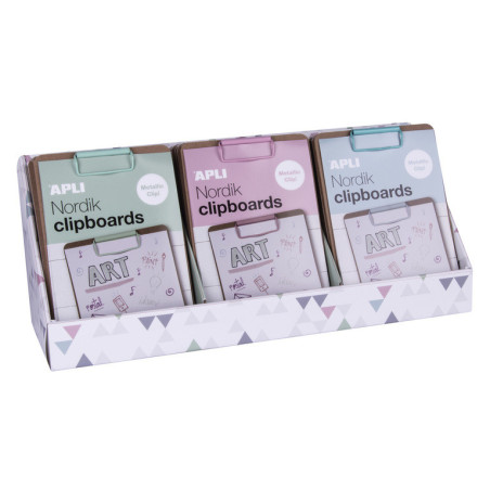 EXPOSITOR CARPETA PINZA MADERA A5 NORDIK 15U APLI20 (1 UN) 18607