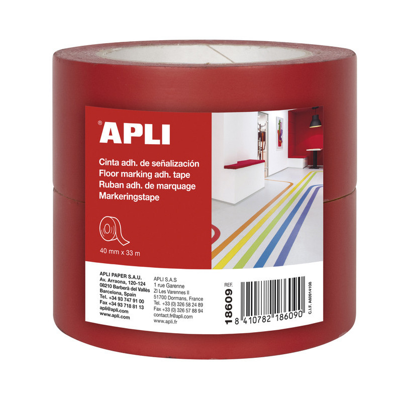 PACK CINTA SEÑALIZACIÓN 40X33 ROJA 2U APLI20 (1 UN) 18609
