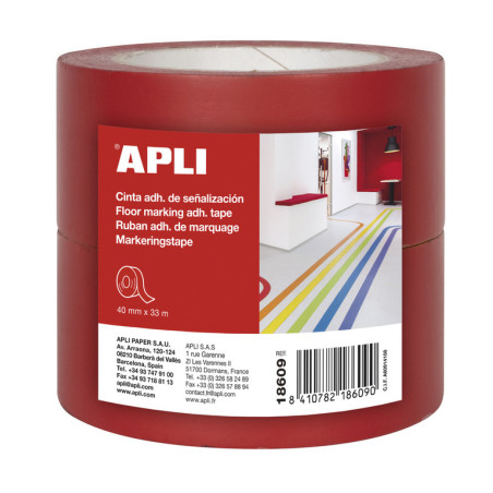 PACK CINTA SEÑALIZACIÓN 40X33 ROJA 2U APLI20 (1 UN) 18609