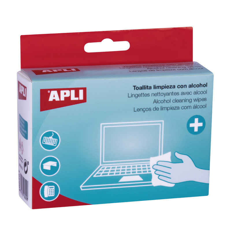 SOBRES TOALLITAS LIMPIEZA ALCOHOL 20U. APLI20 (1 UN) 18629