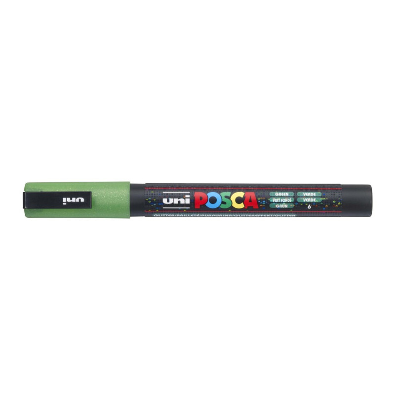 MARCADOR UNI-BALL POSCA PC-3ML PUNTA REDONDA 0,9-1,3MM PURPURINA VERDE -6-