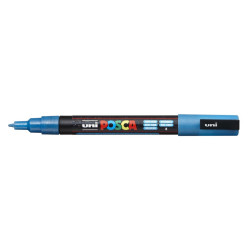 MARCADOR UNI-BALL POSCA PC-3ML PUNTA REDONDA 0,9-1,3MM PURPURINA AZUL CLARO -8-
