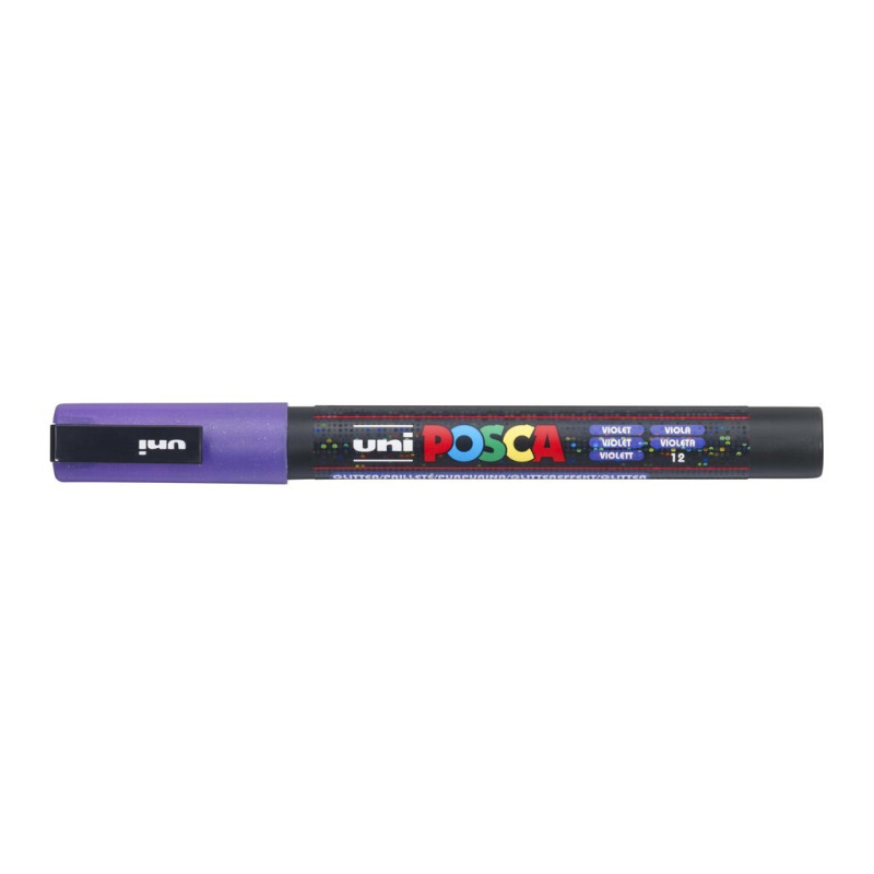 MARCADOR UNI-BALL POSCA PC-3ML PUNTA REDONDA 0,9-1,3MM PURPURINA VIOLETA -12-
