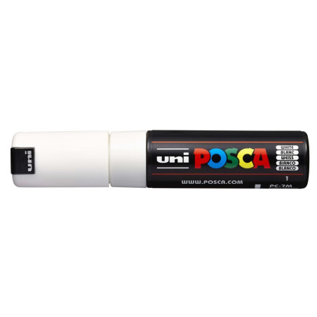 MARCADOR UNI-BALL POSCA PC-7M PUNTA REDONDA 4,5-5,5MM BLANCO -1-