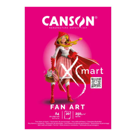 BLOC DIBUJO CANSON XSMART FAN ART 250G A4 21*27,9 20H C32250P001