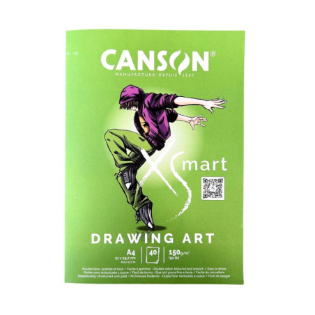 BLOC DIBUJO CANSON XSMART DRAWING ART 150G A4 21*27,9 40H C32250P002