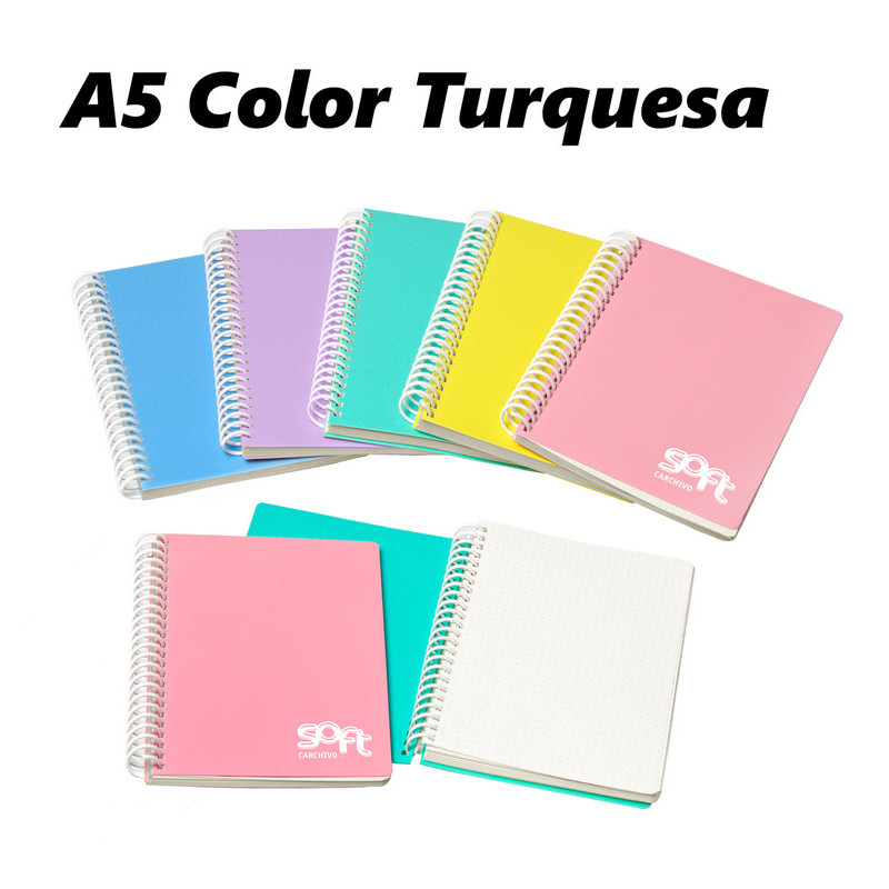 LIBRETA A5 PP CARCHIVO PUNTEADO 80H 90G TURQUESA 64604117