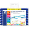 MARCD STAEDTLER FLUORESCENTE DOBLE PUNTA PINCEL 10 COLORES 3620 TB10 UNIDAD