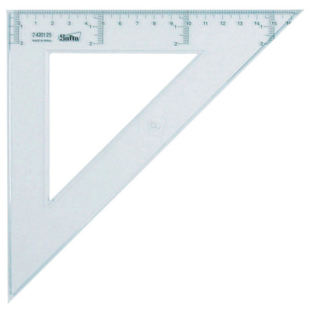 ESCUADRA DE 25 CM.CRISTAL SAFTA22 VAC 4201925