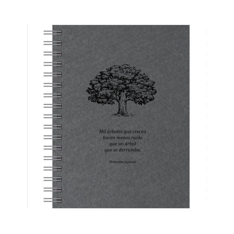 CUADERNO ESPIRAL A-5 SENFORT21 PUNTEADO 120 HOJAS ECO COLOR GRIS 7807117