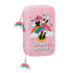 PLUMIER DOBLE PQÑO 28 PCS MINNIE MOUSE RAINBOW SAFTA21 ENERO 412112854 19,5*12,5