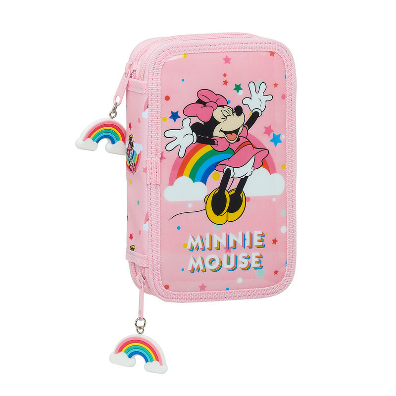 PLUMIER DOBLE PQÑO 28 PCS MINNIE MOUSE RAINBOW SAFTA21 ENERO 412112854 19,5*12,5