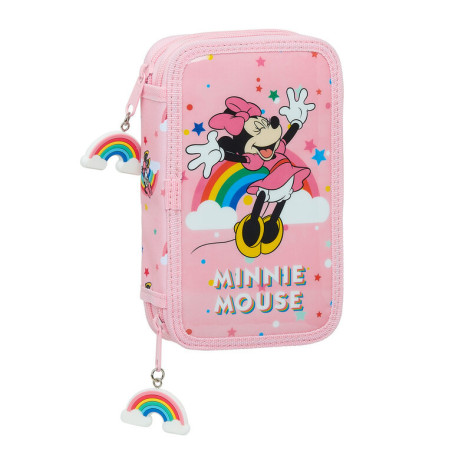 PLUMIER DOBLE PQÑO 28 PCS MINNIE MOUSE RAINBOW SAFTA21 ENERO 412112854 19,5*12,5